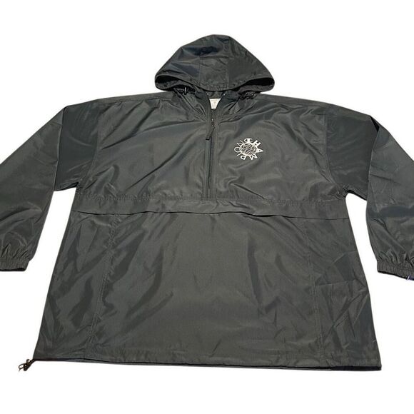 Champion Windbreaker Stadium Gear Jacket Hood Half Zip packable Green Mens 2XL - Picture 1 of 14
